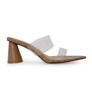 Smash Shoes Womens 11 M Nude Waze Clear Straps High Heels Pumps NIB SH5